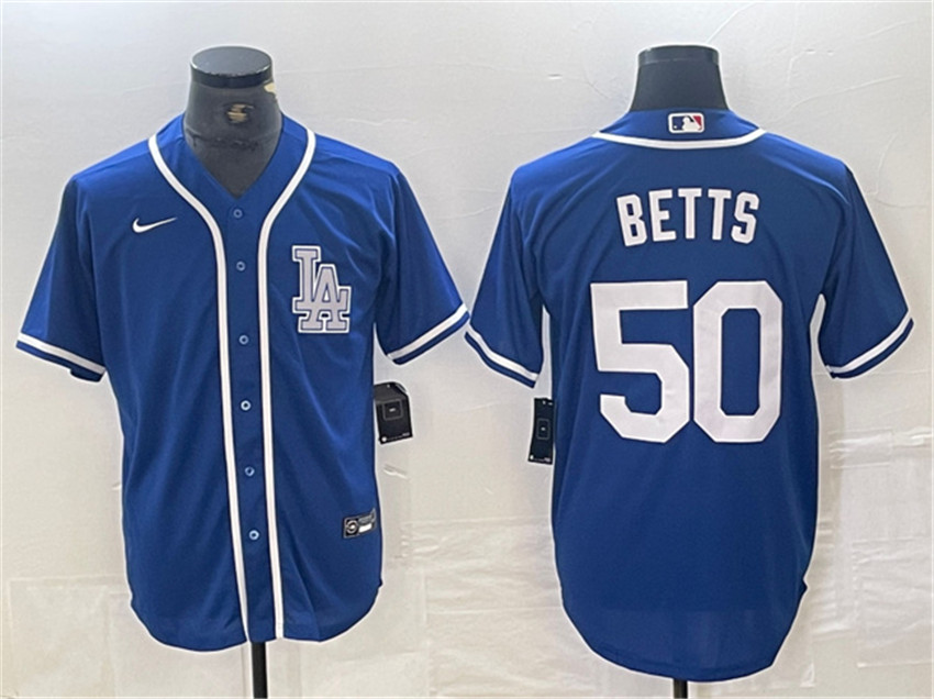 Men's Blue Los Angeles Dodgers #50 Mookie Betts Cool Base Stitched Baseball Jersey